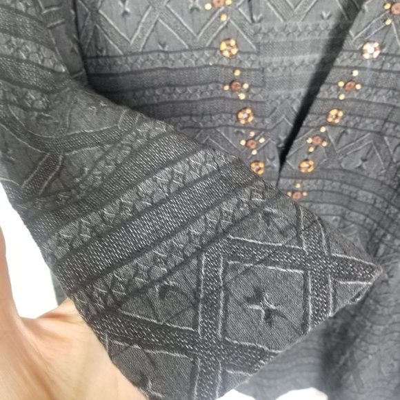 Soft Surroundings Blouse Womens 3X Gray Geometric - Picture 4 of 9